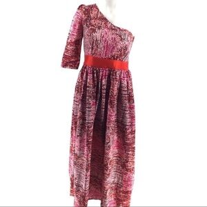 Maxi one shoulder multicolor dress